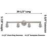 Edison Brookhaven Almond 33"W 4 Light Chrome Bath Light w/ Slate Shade
