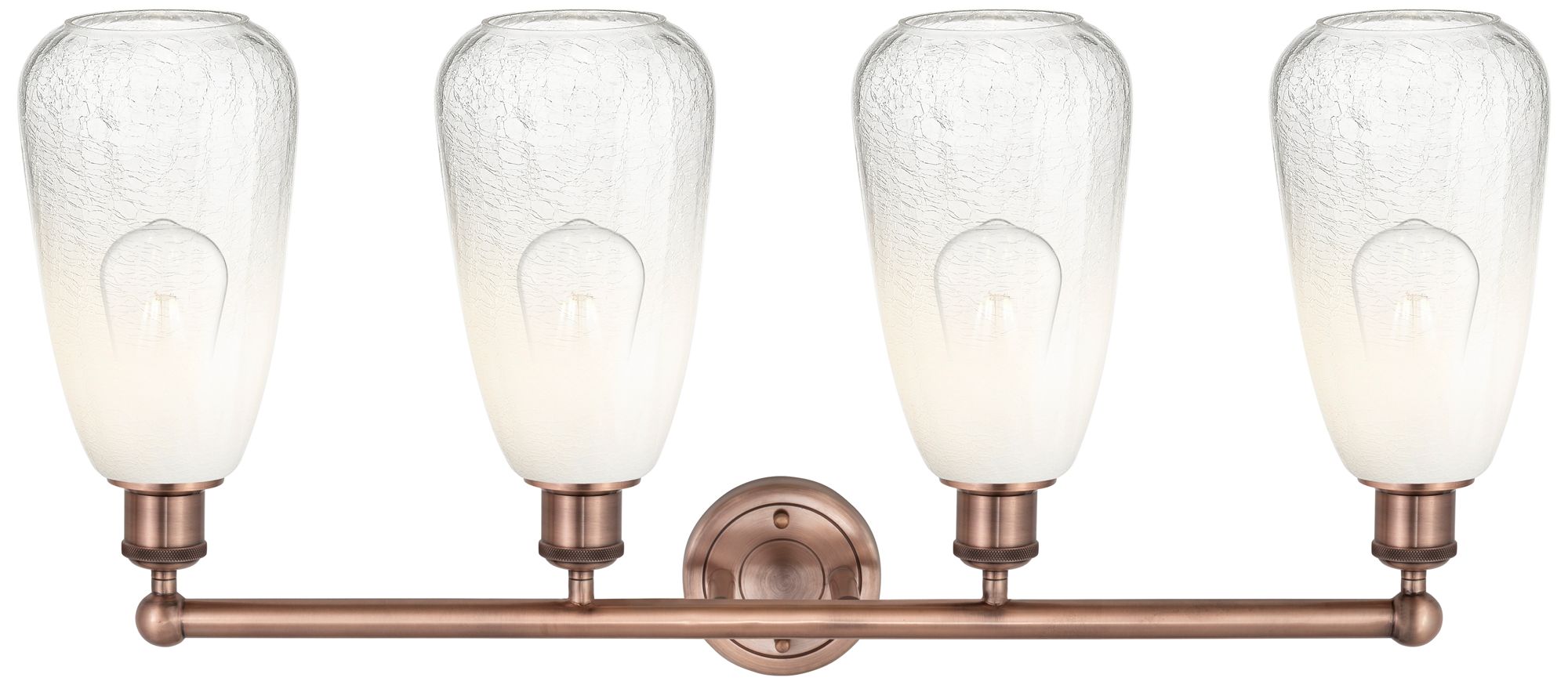 Image 2 Edison Brookhaven Almond 33"W 4 Light Copper Bath Light w/ Opal Shade more views