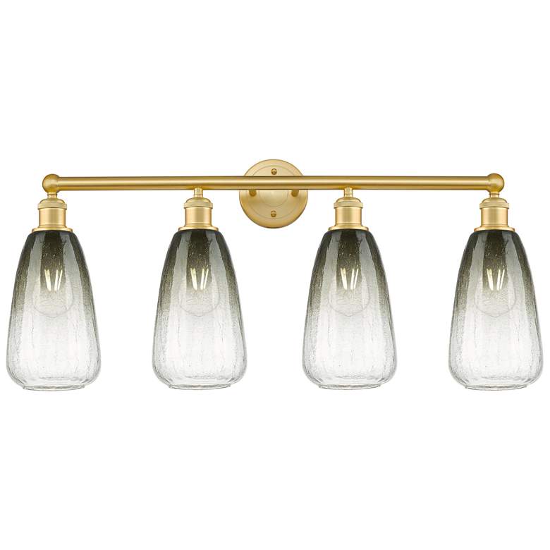Image 1 Edison Brookhaven Almond 33"W 4 Light Gold Vanity Light w/ Slate Shade
