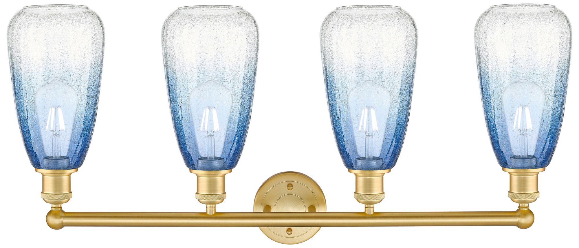 Image 2 Edison Brookhaven Almond 33"W 4 Light Gold Vanity w/ Sapphire Shade more views
