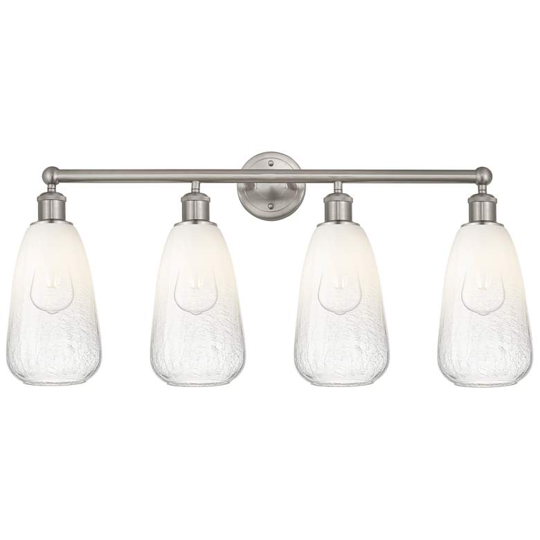 Image 1 Edison Brookhaven Almond 33"W 4 Light Nickel Bath Light w/ Opal Shade
