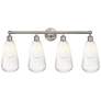 Edison Brookhaven Almond 33"W 4 Light Nickel Bath Light w/ Opal Shade