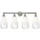 Edison Brookhaven Almond 33"W 4 Light Nickel Bath Light w/ Opal Shade