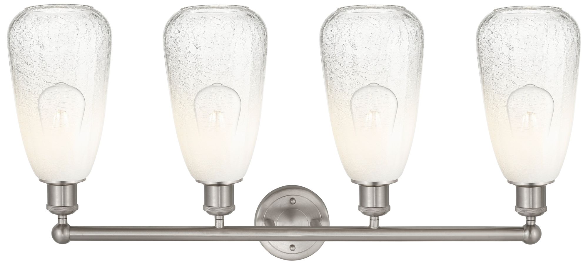 Image 2 Edison Brookhaven Almond 33"W 4 Light Nickel Bath Light w/ Opal Shade more views