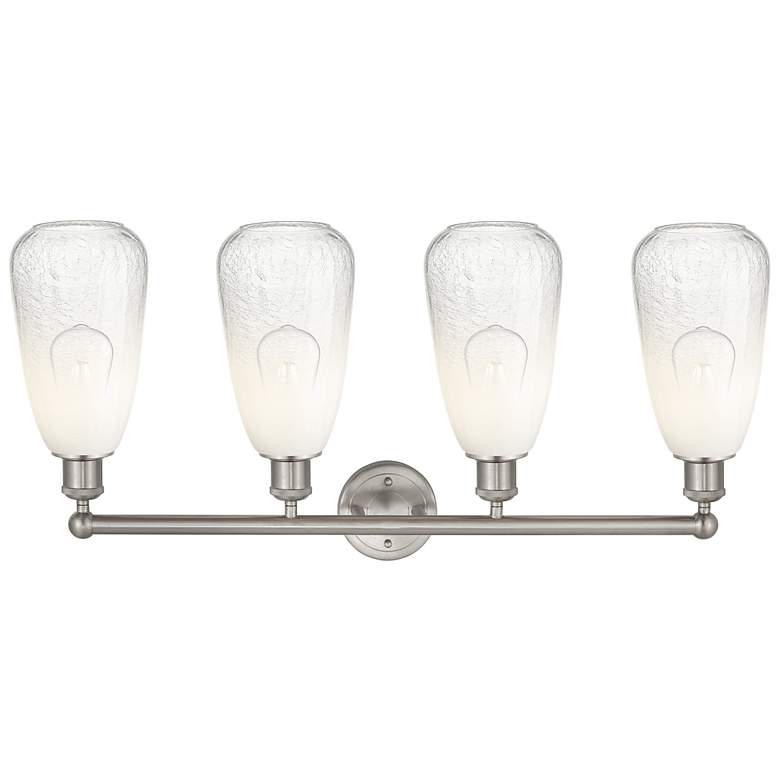 Image 2 Edison Brookhaven Almond 33"W 4 Light Nickel Bath Light w/ Opal Shade more views