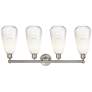 Edison Brookhaven Almond 33"W 4 Light Nickel Bath Light w/ Opal Shade
