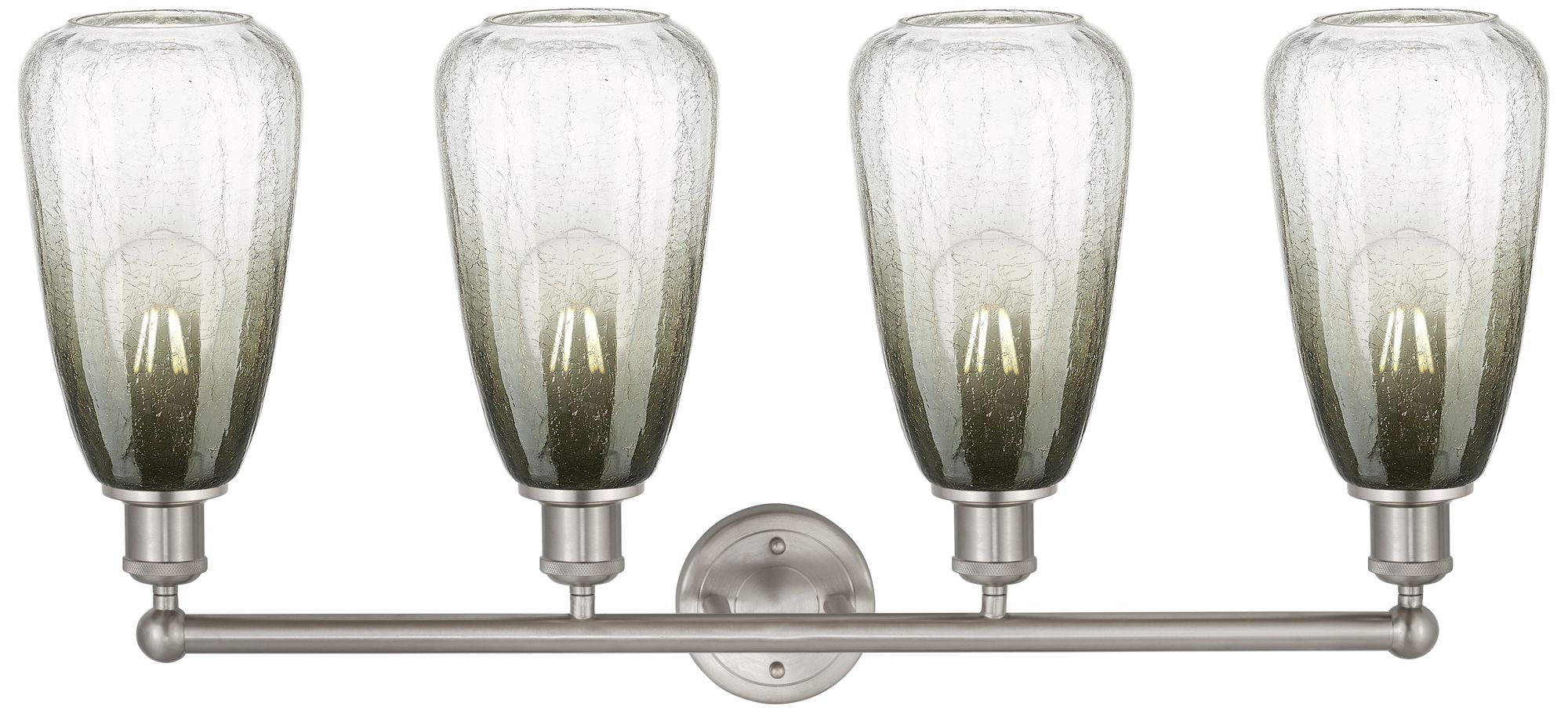 Image 2 Edison Brookhaven Almond 33"W 4 Light Nickel Bath Light w/ Slate Shade more views