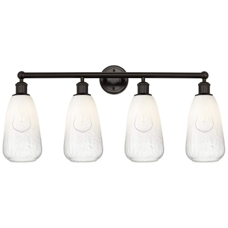 Image 1 Edison Brookhaven Almond 33"W 4-Lt Oiled Bronze Vanity w/ Opal Shade