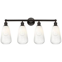 Edison Brookhaven Almond 33"W 4-Lt Oiled Bronze Vanity w/ Opal Shade