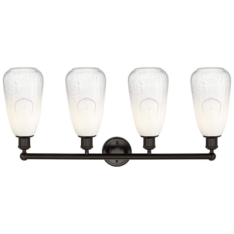Image 2 Edison Brookhaven Almond 33"W 4-Lt Oiled Bronze Vanity w/ Opal Shade more views