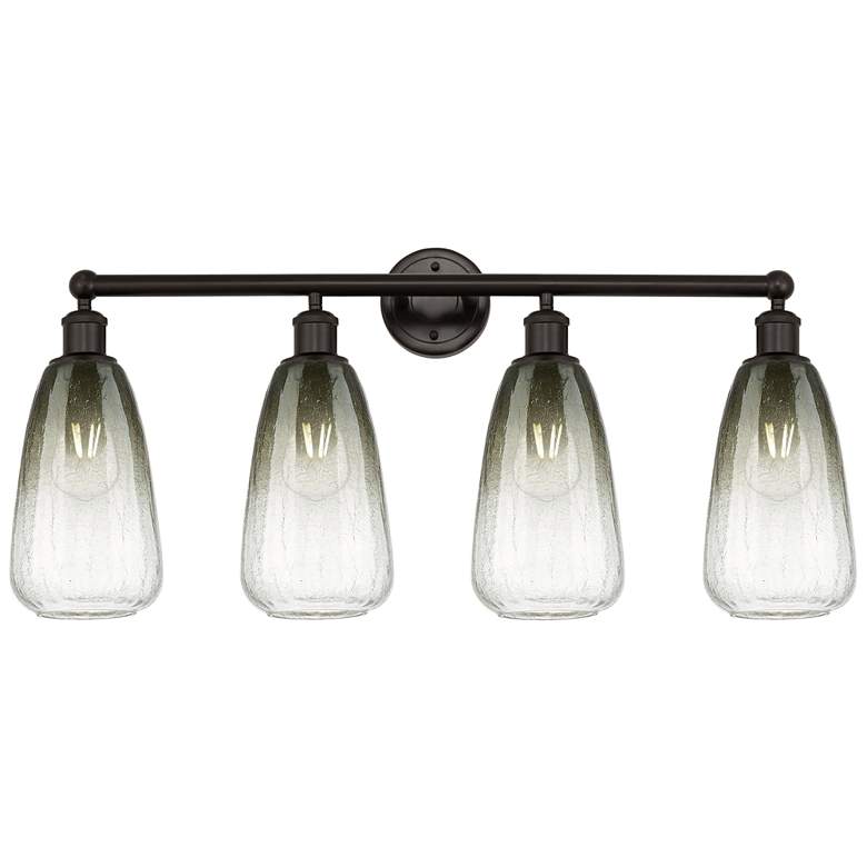 Image 1 Edison Brookhaven Almond 33"W 4-Lt Oiled Bronze Vanity w/ Slate Shade