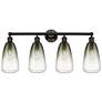 1_Edison Brookhaven Almond 33"W 4-Lt Oiled Bronze Vanity w/ Slate Shade