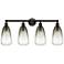 Edison Brookhaven Almond 33"W 4-Lt Oiled Bronze Vanity w/ Slate Shade