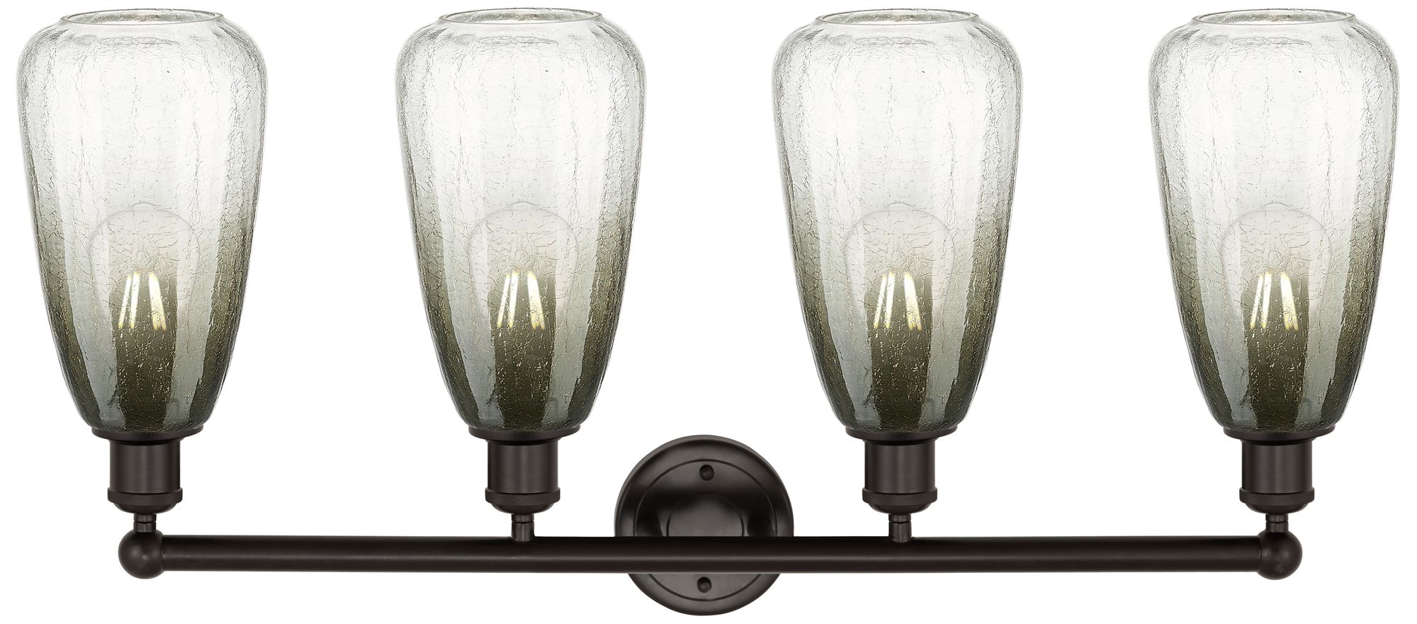 Image 2 Edison Brookhaven Almond 33"W 4-Lt Oiled Bronze Vanity w/ Slate Shade more views