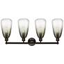 2_Edison Brookhaven Almond 33"W 4-Lt Oiled Bronze Vanity w/ Slate Shade more views