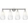 Edison Brookhaven Almond 33"W 4-Lt Polished Nickel Vanity w/ Opal Shade