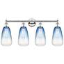 1_Edison Brookhaven Almond 33"W 4-Lt Polished Nickel Vanity w/ Sapphire Shade