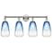 Edison Brookhaven Almond 33"W 4-Lt Polished Nickel Vanity w/ Sapphire Shade