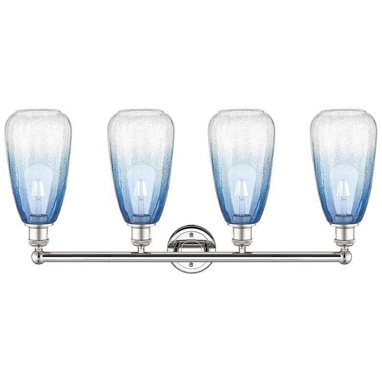 Image 2 Edison Brookhaven Almond 33"W 4-Lt Polished Nickel Vanity w/ Sapphire Shade more views