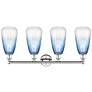2_Edison Brookhaven Almond 33"W 4-Lt Polished Nickel Vanity w/ Sapphire Shade more views