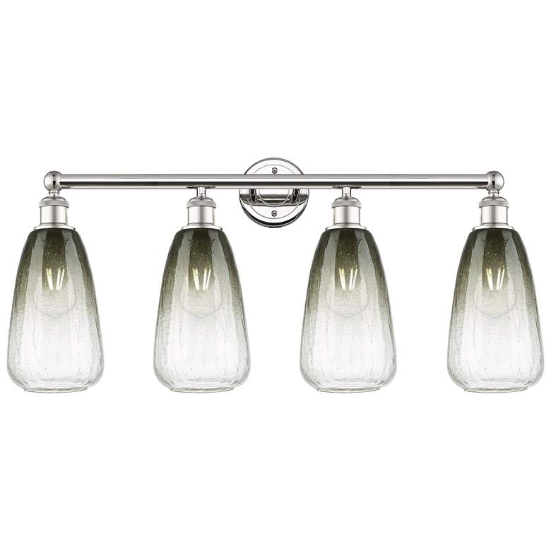 Image 1 Edison Brookhaven Almond 33"W 4-Lt Polished Nickel Vanity w/ Slate Shade