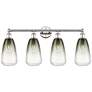 Edison Brookhaven Almond 33"W 4-Lt Polished Nickel Vanity w/ Slate Shade