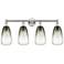 Edison Brookhaven Almond 33"W 4-Lt Polished Nickel Vanity w/ Slate Shade