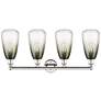 Edison Brookhaven Almond 33"W 4-Lt Polished Nickel Vanity w/ Slate Shade