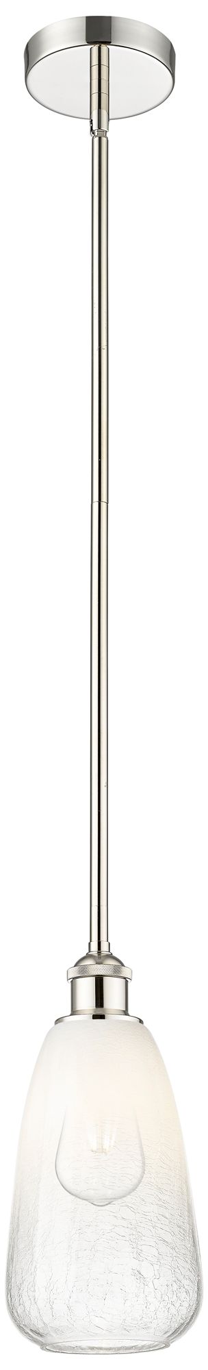Edison Brookhaven Almond 6"W Polished Nickel Stem Pendant w/ Opal Shad