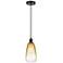 Edison Brookhaven Almond 6"W Black Cord Mini Pendant w/ Amber Shade