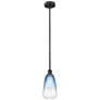 Edison Brookhaven Almond 6"W Black Stem Mini Pendant w/ Sapphire Shade