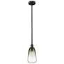 Edison Brookhaven Almond 6"W Black Stem Mini Pendant w/ Slate Shade