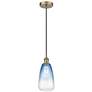 1_Edison Brookhaven Almond 6"W Brass Cord Mini Pendant w/ Sapphire Shade