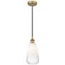 1_Edison Brookhaven Almond 6"W Brushed Brass Cord Pendant w/ Opal Shade