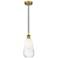 Edison Brookhaven Almond 6"W Brushed Brass Cord Pendant w/ Opal Shade