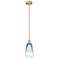 Edison Brookhaven Almond 6"W Brushed Brass Stem Pendant w/ Sapphire Shade