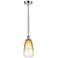 Edison Brookhaven Almond 6"W Chrome Cord Mini Pendant w/ Amber Shade