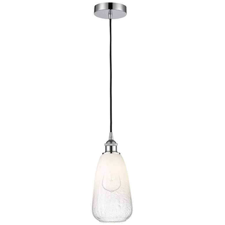 Image 1 Edison Brookhaven Almond 6"W Chrome Cord Mini Pendant w/ Opal Shade