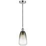 1_Edison Brookhaven Almond 6"W Chrome Cord Mini Pendant w/ Slate Shade