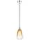 Edison Brookhaven Almond 6"W Chrome Stem Mini Pendant w/ Amber Shade