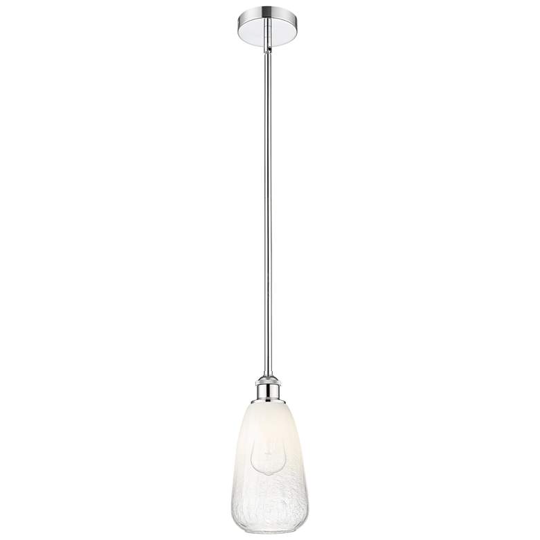 Image 1 Edison Brookhaven Almond 6"W Chrome Stem Mini Pendant w/ Opal Shade