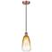 Edison Brookhaven Almond 6"W Copper Cord Mini Pendant w/ Amber Shade