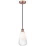 1_Edison Brookhaven Almond 6"W Copper Cord Mini Pendant w/ Opal Shade