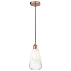 Edison Brookhaven Almond 6"W Copper Cord Mini Pendant w/ Opal Shade
