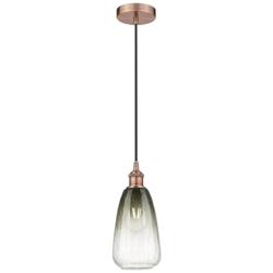 Edison Brookhaven Almond 6"W Copper Cord Mini Pendant w/ Slate Shade