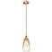 Edison Brookhaven Almond 6"W Copper Stem Mini Pendant w/ Amber Shade