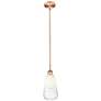 Edison Brookhaven Almond 6"W Copper Stem Mini Pendant w/ Opal Shade