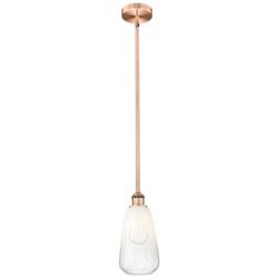 Edison Brookhaven Almond 6"W Copper Stem Mini Pendant w/ Opal Shade