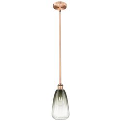 Edison Brookhaven Almond 6"W Copper Stem Mini Pendant w/ Slate Shade
