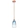 Edison Brookhaven Almond 6"W Copper Stem Pendant w/ Sapphire Shade